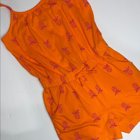 Cat & Jack Other - NWT Cat & Jack Orange Romper with Pink Pineapple Print size 14
